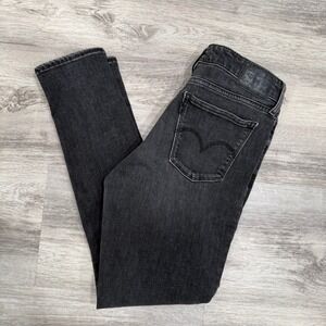 Levi's 711 Skinny Jeans Women's Black Washed Denim Size 30x28‎